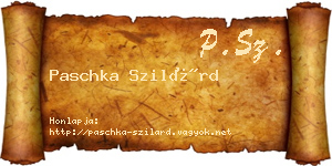 Paschka Szilárd névjegykártya